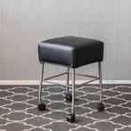 4x Montis Samba barkruk zwart leder - laag model met wiel, Niet ingevuld, Niet ingevuld, Leer, Ophalen of Verzenden