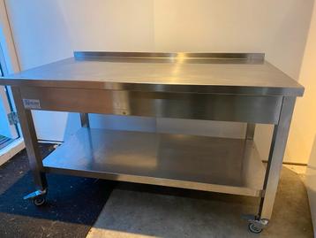 RVS Werktafel oliebollenbak / oliebollen frituur beschikbaar voor biedingen