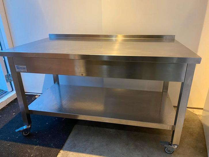 RVS Werktafel oliebollenbak / oliebollen frituur, Huis en Inrichting, Keuken | Keukenelementen, Gebruikt, Minder dan 100 cm, 50 tot 100 cm