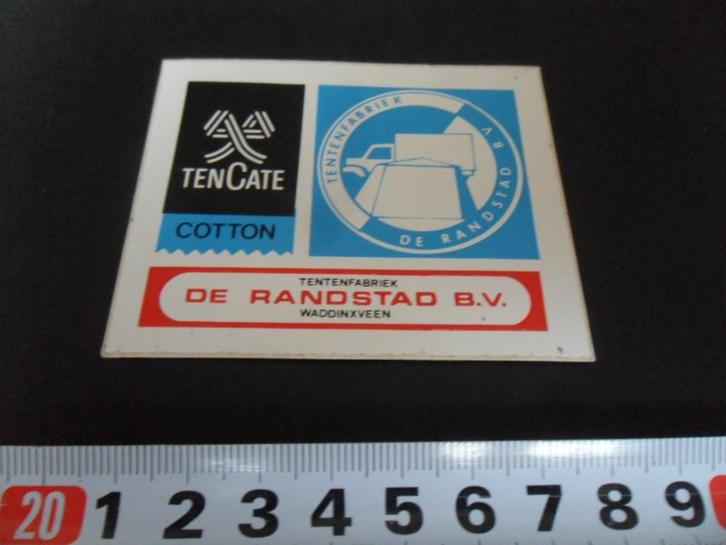 stickers TENCATE Cotton De Randstad bv Wassinxveen Tenten, Hobby en Vrije tijd, Stickers en Plaatjes, Nieuw, Meerdere stickers
