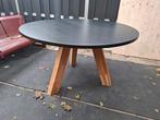 Ronde Eettafel 130cm Eiken, Zwart Blad, Huis en Inrichting, Tafels | Eettafels, Ophalen, Zo goed als nieuw, 100 tot 150 cm, 100 tot 150 cm