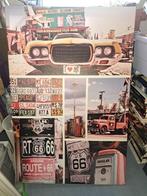 Canvasdoek met oa Ford Gran Torino 80x120cm (Z242-20), Huis en Inrichting, Woonaccessoires | Schilderijen, Tekeningen en Foto's