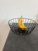 Fruitmand fruit schaal, zwart metaal industrieel, Ophalen, Zo goed als nieuw, Rond, Overige materialen