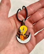 Retro kettingen: Tweety / dolfijn met glitters, Geel, Ophalen of Verzenden, Zo goed als nieuw, Overige materialen