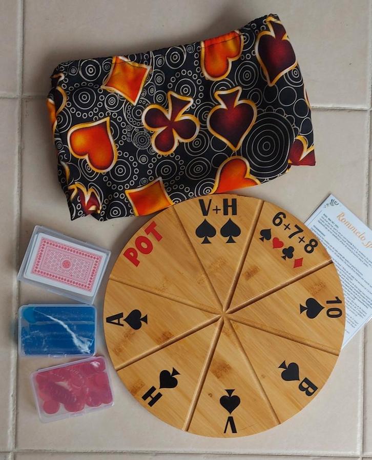 Rommelo met houten speelbord, Hobby en Vrije tijd, Gezelschapsspellen | Bordspellen, Nieuw, Drie of vier spelers, Vijf spelers of meer