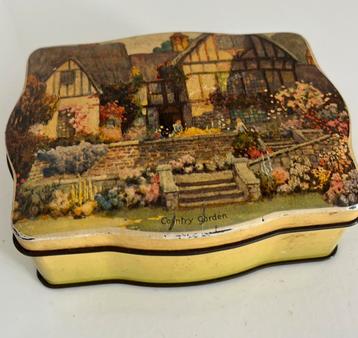 Vintage blik ‘Country Garden’ beschikbaar voor biedingen