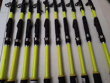 10 nieuwe fluo gele telescoop werphengels 1.80m beschikbaar voor biedingen