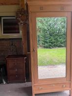 Brocante Grenen Spiegelkast met lade - met Blanke Was, Huis en Inrichting, Kasten | Kledingkasten, Gebruikt, 50 tot 100 cm, Ophalen of Verzenden
