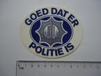 sticker POLITIE GOED blauw ovaal retro diender auto ==, Verzamelen, Overige typen, Zo goed als nieuw, Verzenden