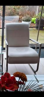 Mooie lederen stoel van Henders en Hazel., Huis en Inrichting, Stoelen, Ophalen, Gebruikt, Wit, Eén