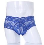 Heren blauwe kanten onderbroek / boxer transparante slip, Kleding | Heren, Ondergoed, Blauw, Boxer, Verzenden