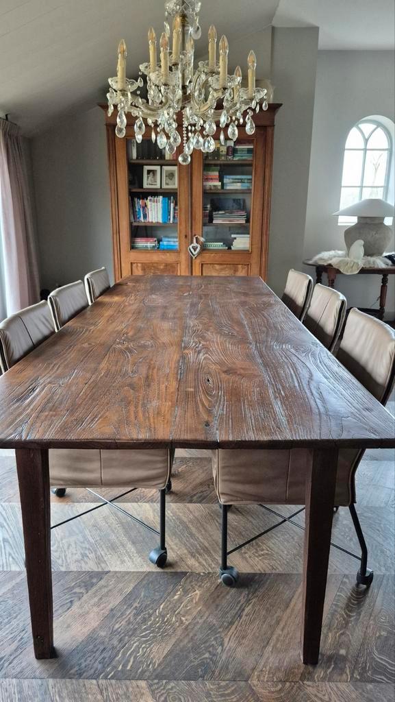 Antieke eikenhouten eettafel, Huis en Inrichting, Tafels | Eettafels, Gebruikt, 100 tot 150 cm, 150 tot 200 cm, Vijf personen of meer