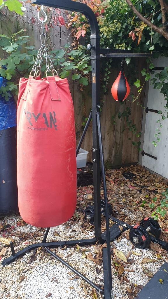 boksstandaard vrijstaand zgan, Sport en Fitness, Boksen, Zo goed als nieuw, Bokszak, Ophalen