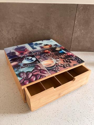 Bamboe koffiemachine standaard / capsule houder / theedoos beschikbaar voor biedingen