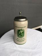 Steengoed bierpul met tinnen deksel (1987) Bitburger, Verzamelen, Ophalen of Verzenden, Zo goed als nieuw, Steengoed