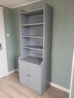 Ikeau Hauga hoge kast grijs, Huis en Inrichting, Ophalen, Met deur(en), Zo goed als nieuw, Minder dan 150 cm