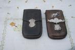 Leren sigaretten houders ( Zilver antiek, Antiek en Kunst, Ophalen of Verzenden, Zilver