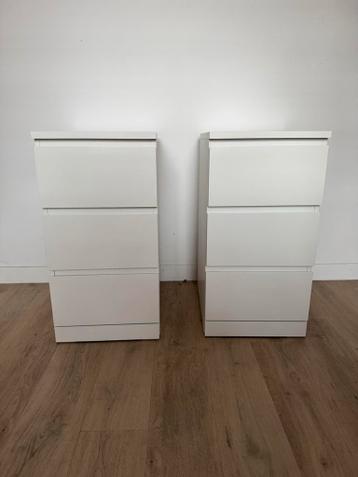 IKEA Malm Nachtkastjes - 3 Lades 2x - afbeelding 1