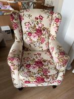 Charmante fauteuil met bloemenmotief, Ophalen, Gebruikt, Stof, 75 tot 100 cm