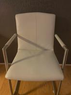 4 leren stoelen, Huis en Inrichting, Stoelen, Ophalen of Verzenden, Zo goed als nieuw, Wit, Twee