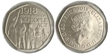 Engeland - 50p of 50 penny 2018 UNC - 1918 People Act beschikbaar voor biedingen