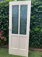 Stompe deur met deels mat glas, Doe-het-zelf en Verbouw, Deuren en Horren, Ophalen, Gebruikt, 80 tot 100 cm, Binnendeur