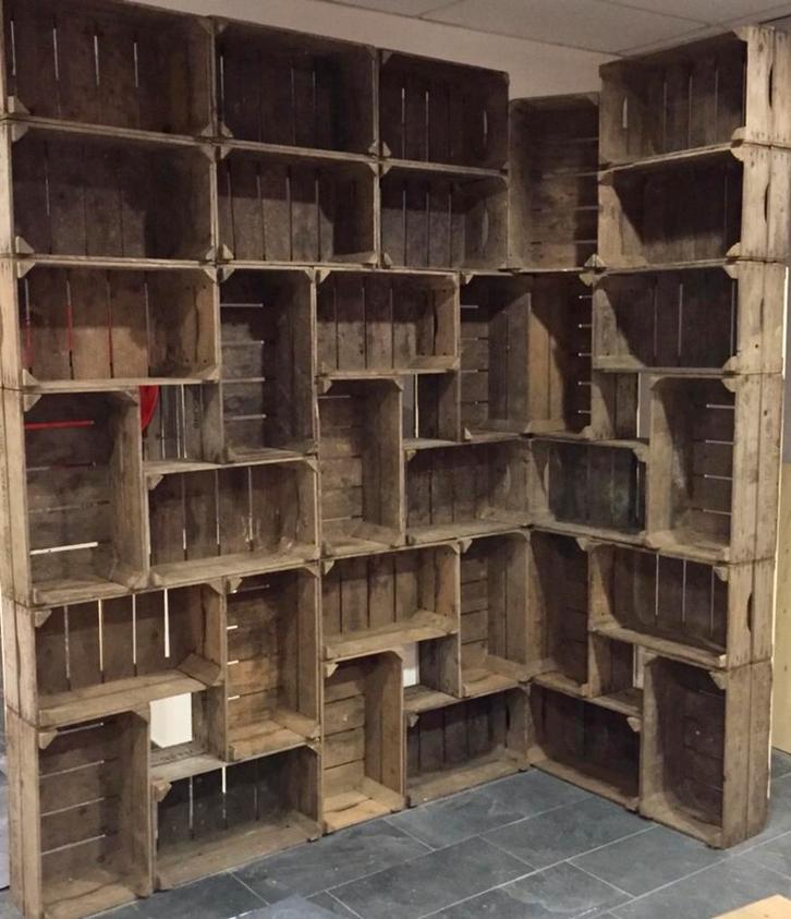 Houten Veilingkisten - Stoer en Authentiek!, Huis en Inrichting, Kasten | Stellingkasten, Gebruikt, Ophalen of Verzenden