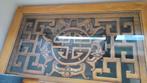 Chinese salontafel met vleermuis motief, Huis en Inrichting, Tafels | Salontafels, Ophalen, 100 tot 150 cm, Glas, 50 tot 100 cm
