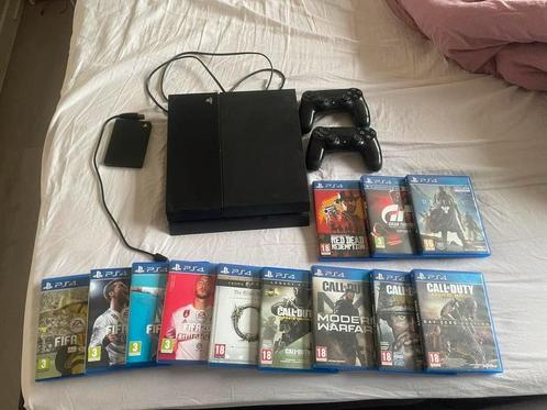 PS4 + 2 controllers + 12 games + 2TB HDD – bundeldeal, Spelcomputers en Games, Spelcomputers | Sony PlayStation 4, Zo goed als nieuw