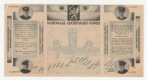 Uiver Postgirobiljet Nationaal Luchtvaartfonds uit 1934, Verzamelen, Luchtvaart en Vliegtuigspotten, Gebruikt, Kaart, Foto of Prent