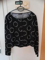 Zwart wit bloesje vestje van Moq travelstof valt als M, Maat 38/40 (M), Verzenden, Zwart, Moq