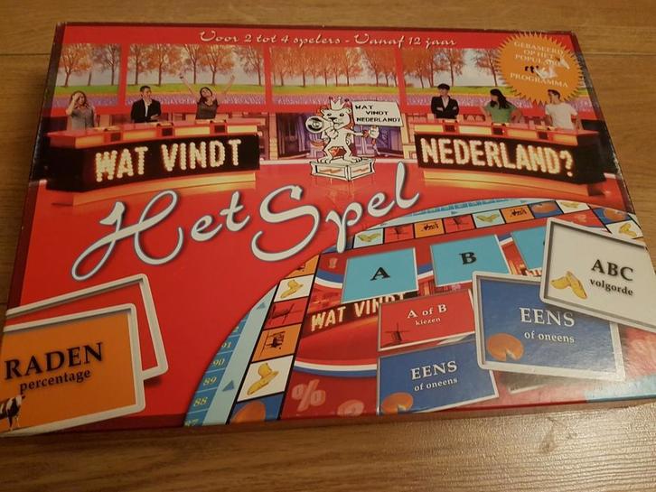Bordspel Wat vindt Nederland, Hobby en Vrije tijd, Gezelschapsspellen | Bordspellen, Gebruikt, Een of twee spelers, Drie of vier spelers
