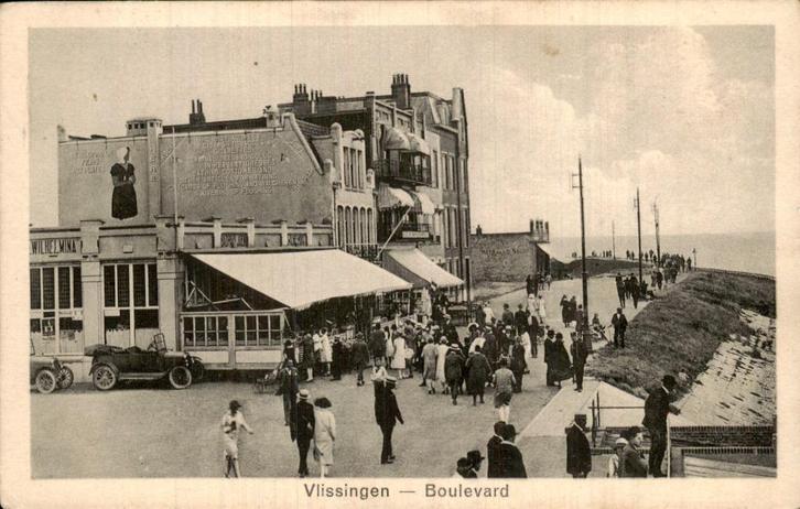 Vlissingen - Boulevard, Verzamelen, Ansichtkaarten | Nederland, Gelopen, Zeeland, Voor 1920, Ophalen of Verzenden
