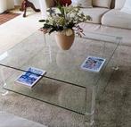 Mooie vierkante glazen salontafel., Huis en Inrichting, Ophalen, 50 tot 100 cm, Vierkant, 50 tot 100 cm