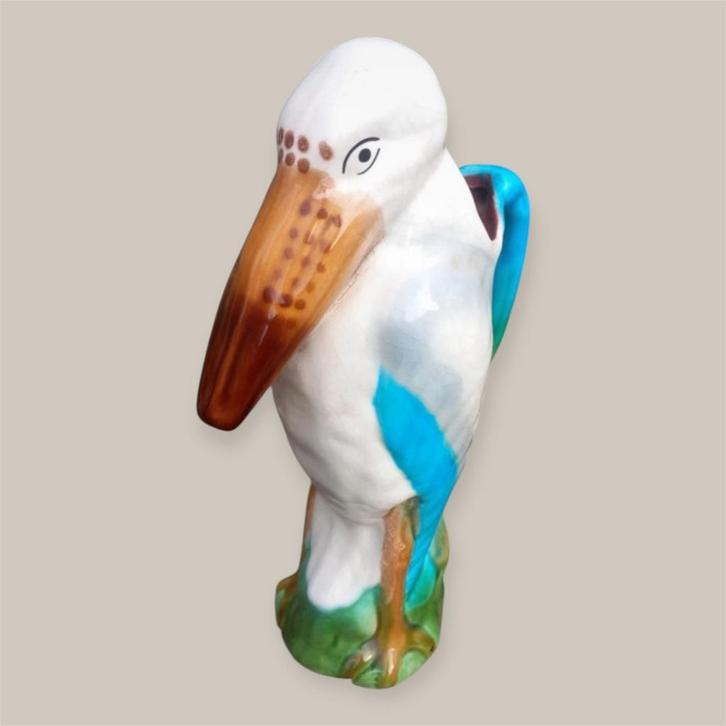 Antieke aardewerk barbotine karaf, Huis en Inrichting, Woonaccessoires | Vazen, Gebruikt, Overige kleuren, Minder dan 50 cm, Aardewerk of Porselein