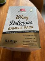 XXL Nutrition whey delicious sample pack (14 smaken v 30 gr), Ophalen, Zo goed als nieuw, Poeder of Drank