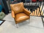 Design on stock Limec Fauteui Bruin leer Design stoel, Huis en Inrichting, Design on Stock, Ophalen of Verzenden, Zo goed als nieuw