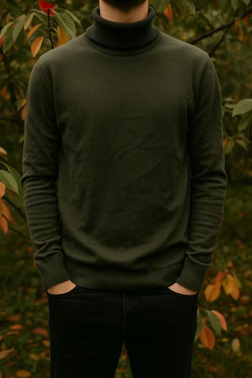 BoohooMAN Coltrui – Bosgroen | Maat L, Kleding | Heren, Truien en Vesten, Zo goed als nieuw, Maat 52/54 (L), Groen, Ophalen of Verzenden