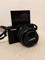 CANON EOS M100 + 15-45 mm lens + accessoires, Audio, Tv en Foto, Fotocamera's Digitaal, Ophalen of Verzenden, Zo goed als nieuw