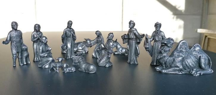 Tinnen kerstgroep groot, Diversen, Kerst, Nieuw, Ophalen of Verzenden