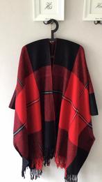 Sjaal cape wollen kwaliteit rood zwart, Kleding | Dames, Verzenden, Zo goed als nieuw
