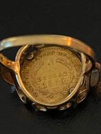 Gouden ring met 1853 Liberty Dollar munt, 18 tot 19, Gebruikt, Ophalen of Verzenden, Dame of Heer
