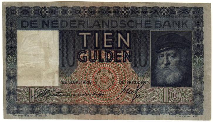 10 Gulden Bankbiljet 1933 (verbeterd watermerk), Postzegels en Munten, Bankbiljetten | Nederland, Los biljet, 10 gulden, Ophalen of Verzenden