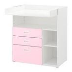 Ikea Fritids Stuva Commode/Buro - Roze/Wit, Minder dan 75 cm, Zo goed als nieuw, Voetruimte, Minder dan 50 cm