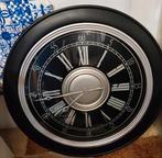 Grote Wandklok - 90cm - Zwart/Grijs, Ophalen of Verzenden, Gebruikt, Analoog, Wandklok