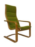 Vintage Yngve Ekström Swedese Fauteuil Melano Armchair, Huis en Inrichting, Fauteuils, Hout, Gebruikt, Vintage, Vintage