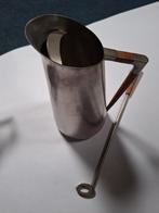 Vintage Tinnen Schenkkan met Teakhouten Handvat en Lepel, Antiek en Kunst, Ophalen