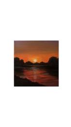 schilderij zonsondergang, Antiek en Kunst, Ophalen of Verzenden