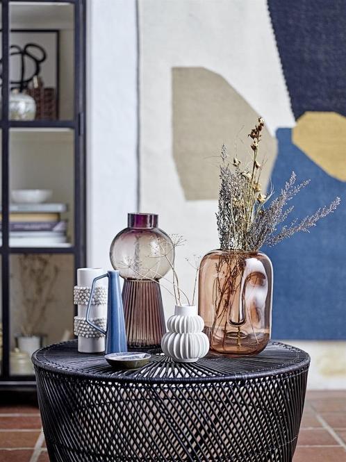 Bloomingville Ditte rotan bohémien bijzettafel, zwart Ø67cm, Huis en Inrichting, Tafels | Bijzettafels, Nieuw, Rond, Minder dan 45 cm