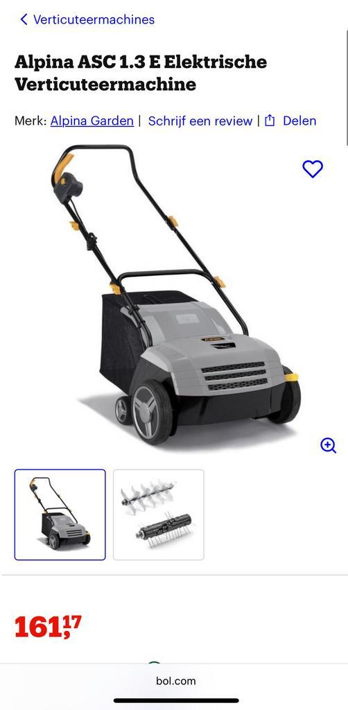 Stiga / Alpina ASC 1.3 E Elektrische Verticuteermachine, Tuin en Terras, Verticuteermachines, Nieuw, Elektrisch, Ophalen of Verzenden